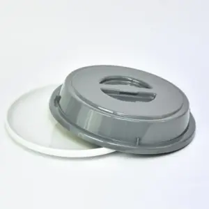 2029-1-1 EURO-Teller-Cloche - rund - 240 mm - - dunkelgrau - Polybutylenterephthalat (PBT)
