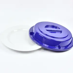 2029-2-8 EURO-Teller-Cloche - rund - 250 mm - - blau - Polybutylenterephthalat (PBT)